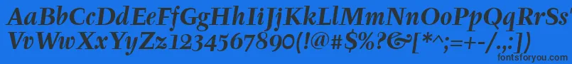 TyfaitcTtРџРѕР»СѓР¶РёСЂРЅС‹Р№РљСѓСЂСЃРёРІ Font – Black Fonts on Blue Background