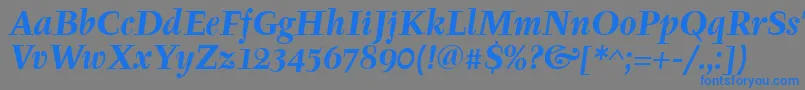 Czcionka TyfaitcTtРџРѕР»СѓР¶РёСЂРЅС‹Р№РљСѓСЂСЃРёРІ – niebieskie czcionki na szarym tle