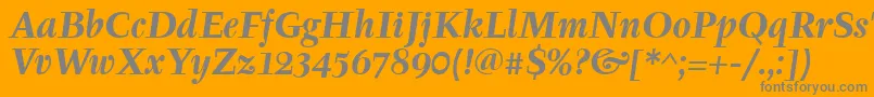 Czcionka TyfaitcTtРџРѕР»СѓР¶РёСЂРЅС‹Р№РљСѓСЂСЃРёРІ – szare czcionki na pomarańczowym tle