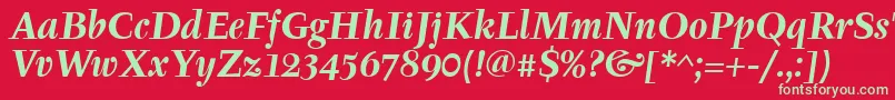 TyfaitcTtРџРѕР»СѓР¶РёСЂРЅС‹Р№РљСѓСЂСЃРёРІ Font – Green Fonts on Red Background