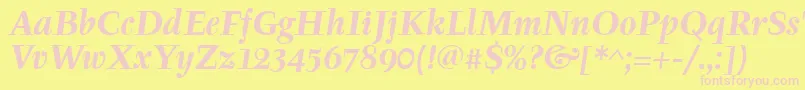 TyfaitcTtРџРѕР»СѓР¶РёСЂРЅС‹Р№РљСѓСЂСЃРёРІ Font – Pink Fonts on Yellow Background