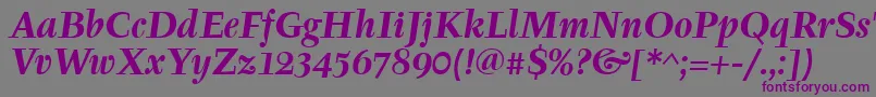 TyfaitcTtРџРѕР»СѓР¶РёСЂРЅС‹Р№РљСѓСЂСЃРёРІ Font – Purple Fonts on Gray Background