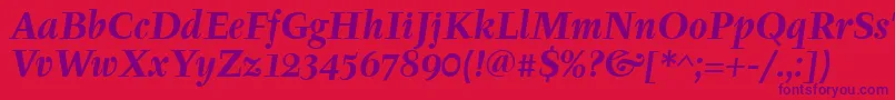 TyfaitcTtРџРѕР»СѓР¶РёСЂРЅС‹Р№РљСѓСЂСЃРёРІ Font – Purple Fonts on Red Background