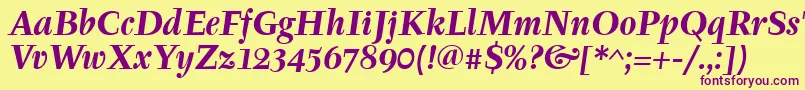 TyfaitcTtРџРѕР»СѓР¶РёСЂРЅС‹Р№РљСѓСЂСЃРёРІ Font – Purple Fonts on Yellow Background