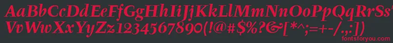 TyfaitcTtРџРѕР»СѓР¶РёСЂРЅС‹Р№РљСѓСЂСЃРёРІ Font – Red Fonts on Black Background