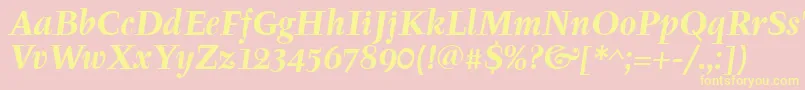 TyfaitcTtРџРѕР»СѓР¶РёСЂРЅС‹Р№РљСѓСЂСЃРёРІ Font – Yellow Fonts on Pink Background