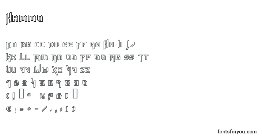 A fonte Hammo – alfabeto, números, caracteres especiais