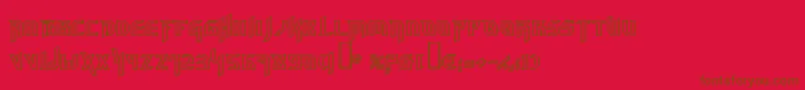 Hammo-Schriftart – Braune Schriften auf rotem Hintergrund