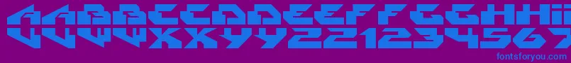 フォントRadikal – 紫色の背景に青い文字