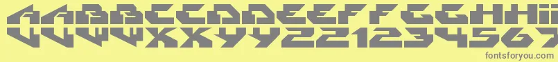 フォントRadikal – 黄色の背景に灰色の文字