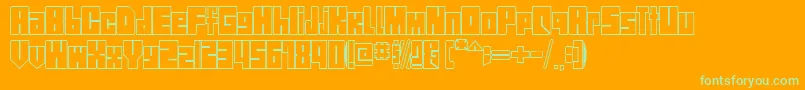 StreetBlock1.0-Schriftart – Grüne Schriften auf orangefarbenem Hintergrund