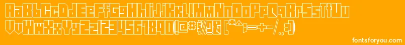 StreetBlock1.0-Schriftart – Weiße Schriften auf orangefarbenem Hintergrund