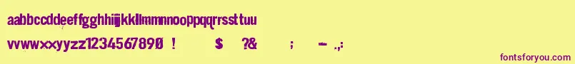 Czcionka Dirt2stickler – fioletowe czcionki na żółtym tle