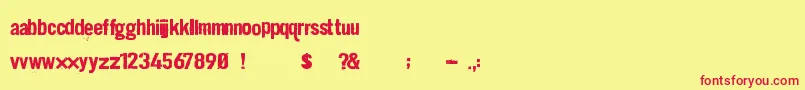 Więcej informacji o czcionce Dirt2stickler Czcionka Dirt2stickler – czerwone czcionki na żółtym tle