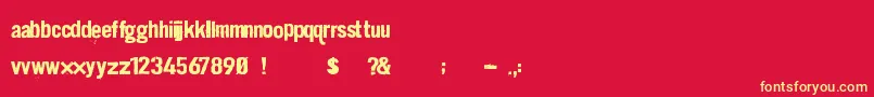 Dirt2stickler Font – Yellow Fonts on Red Background