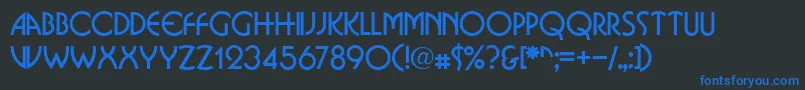 BostondbNormal Font – Blue Fonts on Black Background