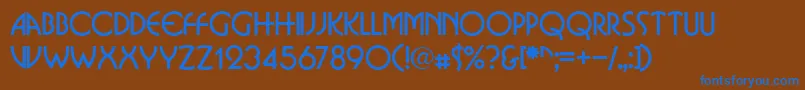 BostondbNormal Font – Blue Fonts on Brown Background