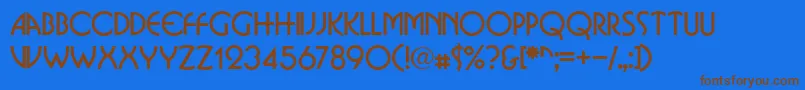 BostondbNormal Font – Brown Fonts on Blue Background