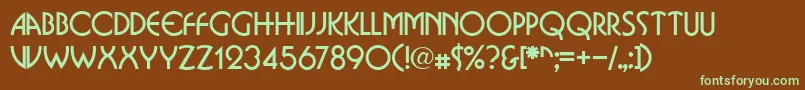 BostondbNormal Font – Green Fonts on Brown Background