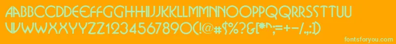BostondbNormal Font – Green Fonts on Orange Background