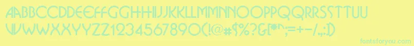 BostondbNormal Font – Green Fonts on Yellow Background