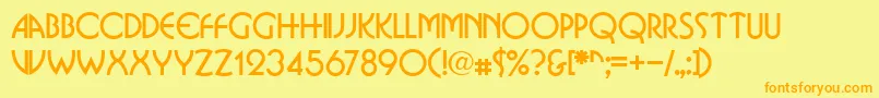 BostondbNormal Font – Orange Fonts on Yellow Background