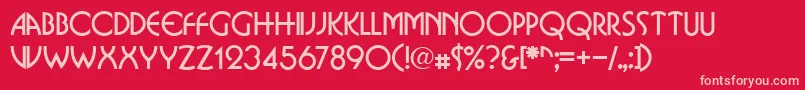 BostondbNormal-Schriftart – Rosa Schriften auf rotem Hintergrund