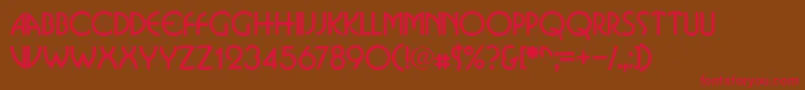 BostondbNormal-Schriftart – Rote Schriften auf braunem Hintergrund