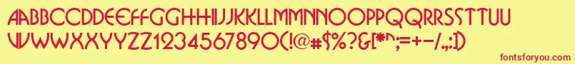 BostondbNormal Font – Red Fonts on Yellow Background