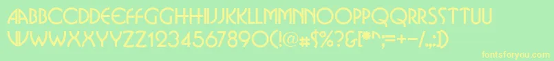 BostondbNormal Font – Yellow Fonts on Green Background