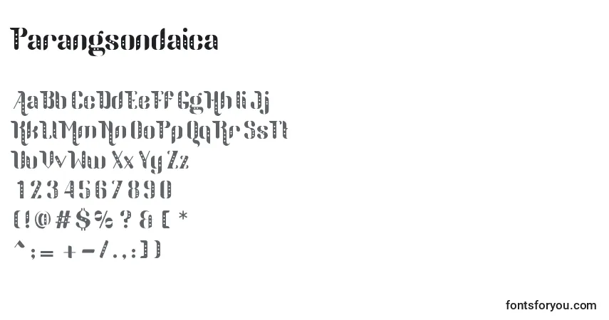 Czcionka Parangsondaica – alfabet, cyfry, specjalne znaki