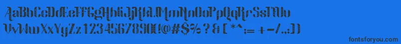 Шрифт Parangsondaica – чёрные шрифты на синем фоне