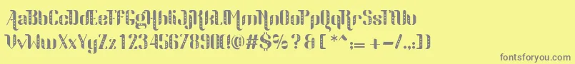 フォントParangsondaica – 黄色の背景に灰色の文字