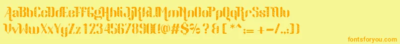 Parangsondaica Font – Orange Fonts on Yellow Background