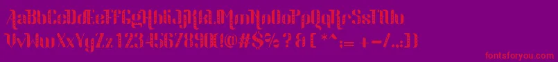 Parangsondaica-Schriftart – Rote Schriften auf violettem Hintergrund