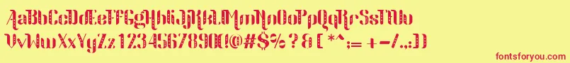 Parangsondaica Font – Red Fonts on Yellow Background