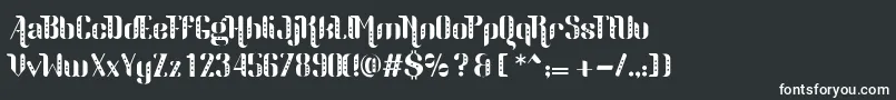 Шрифт Parangsondaica – белые шрифты на чёрном фоне