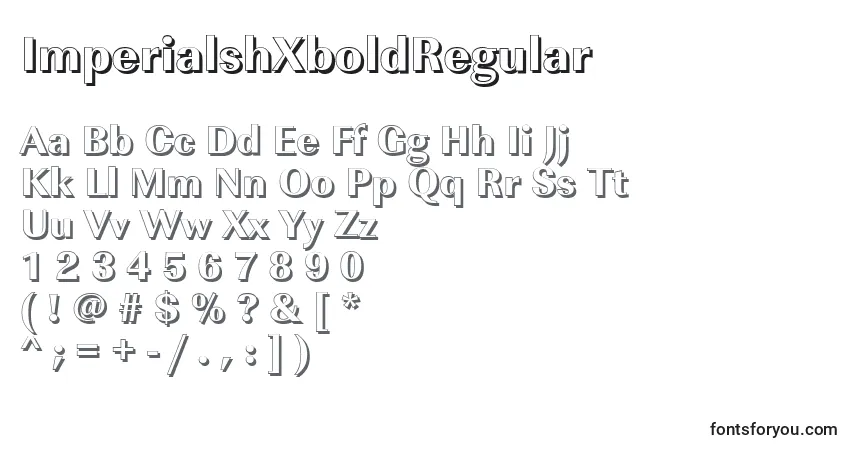 Czcionka ImperialshXboldRegular – alfabet, cyfry, specjalne znaki