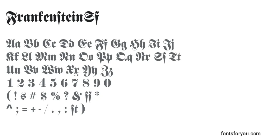Fuente FrankensteinSf - alfabeto, números, caracteres especiales