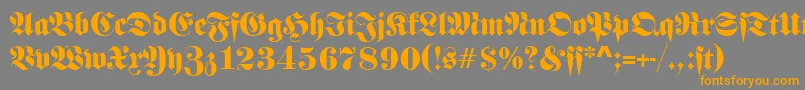 FrankensteinSf Font – Orange Fonts on Gray Background