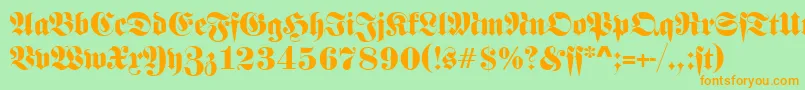 FrankensteinSf Font – Orange Fonts on Green Background