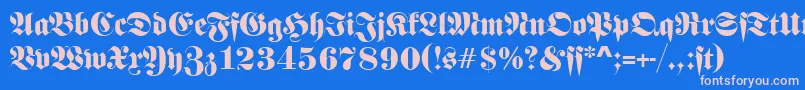 FrankensteinSf Font – Pink Fonts on Blue Background