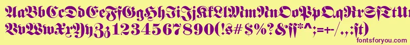 FrankensteinSf Font – Purple Fonts on Yellow Background