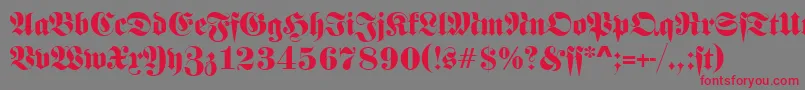 FrankensteinSf-Schriftart – Rote Schriften auf grauem Hintergrund