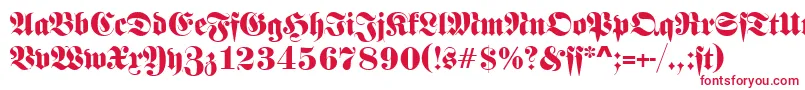 フォントFrankensteinSf – 白い背景に赤い文字