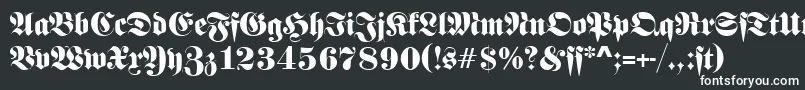 フォントFrankensteinSf – 黒い背景に白い文字