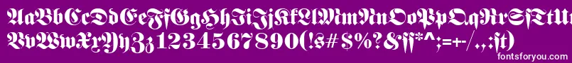 フォントFrankensteinSf – 紫の背景に白い文字