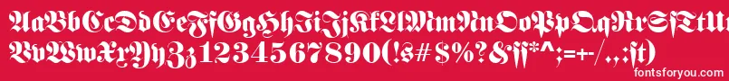 フォントFrankensteinSf – 赤い背景に白い文字