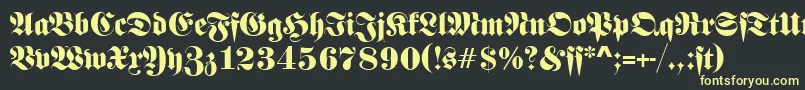 フォントFrankensteinSf – 黒い背景に黄色の文字