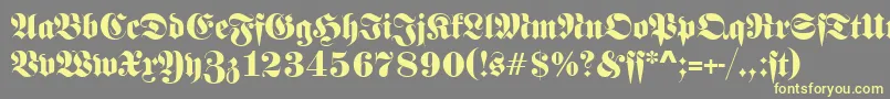 FrankensteinSf Font – Yellow Fonts on Gray Background